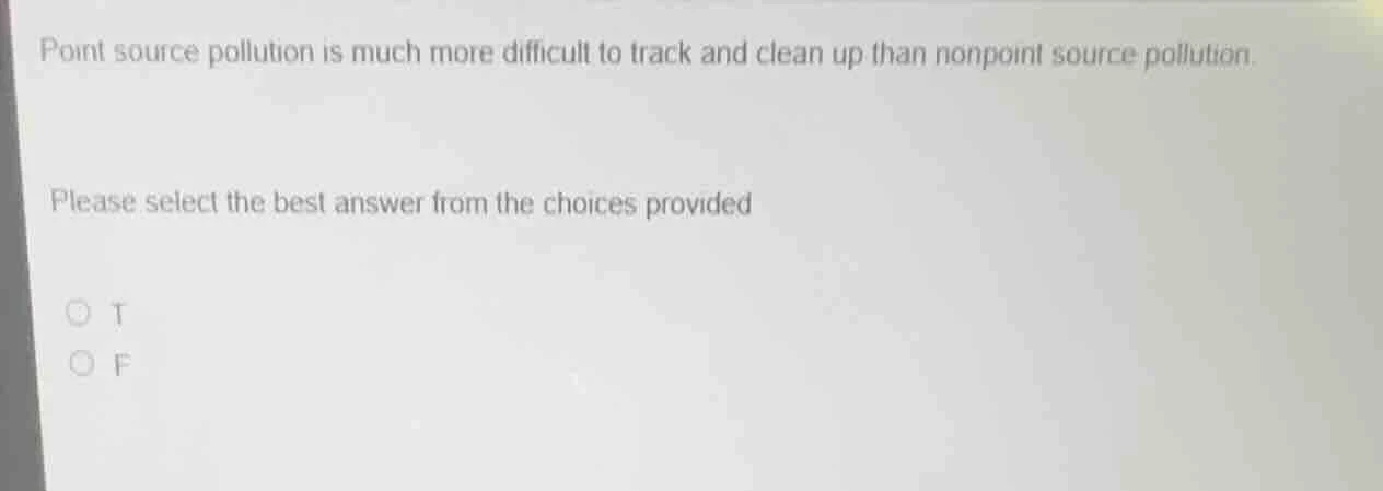 point source pollution is much more difficult to track and clean up tha…