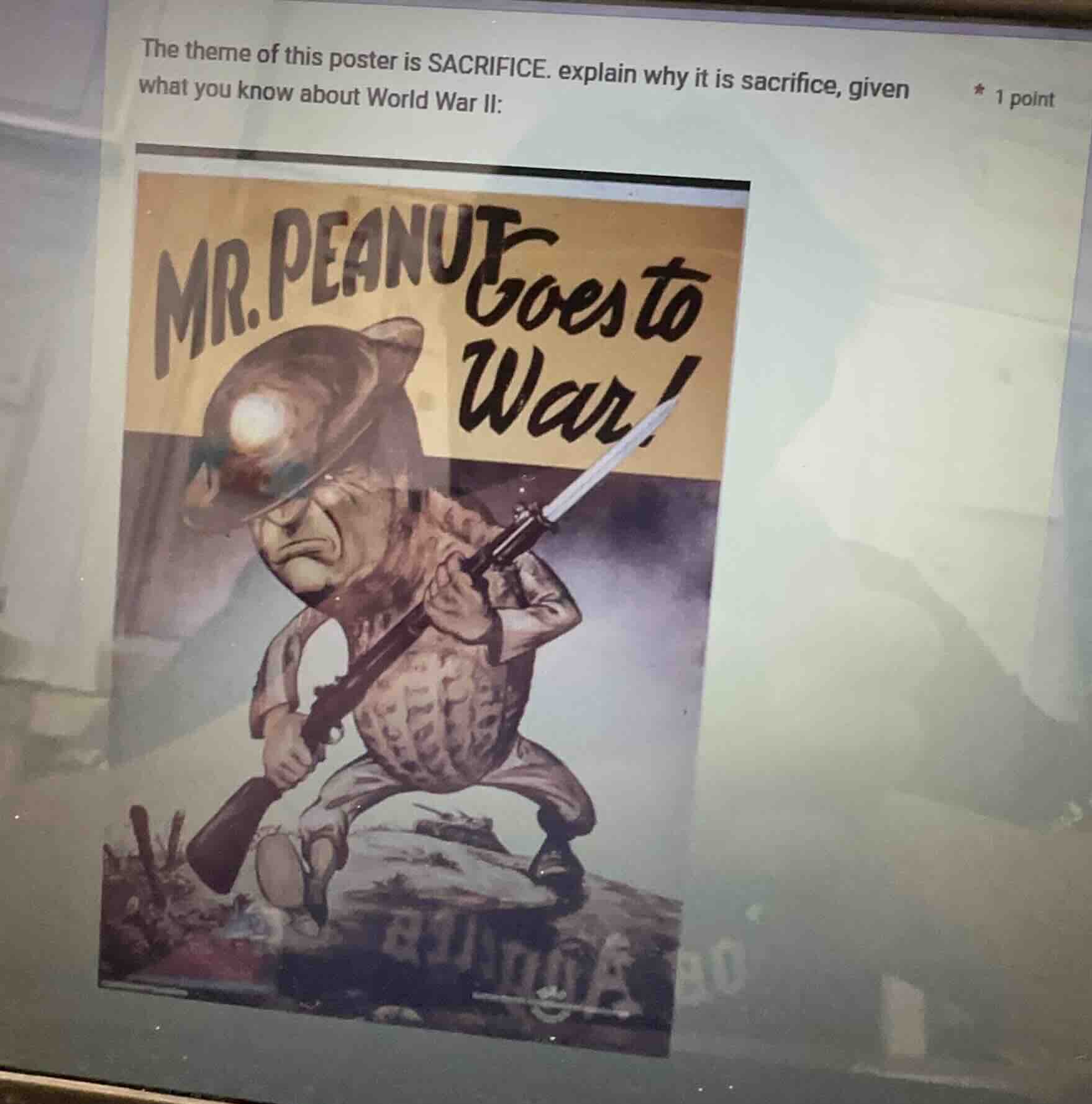 the theme of this poster is sacrifice. explain why it is sacrifice, giv…