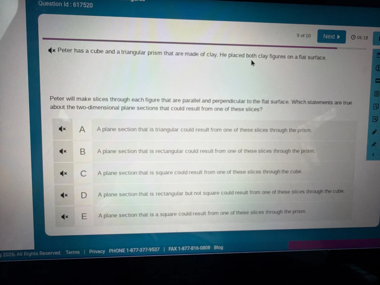 question id : 617520 9 of 10 peter has a cube and a triangular prism th…