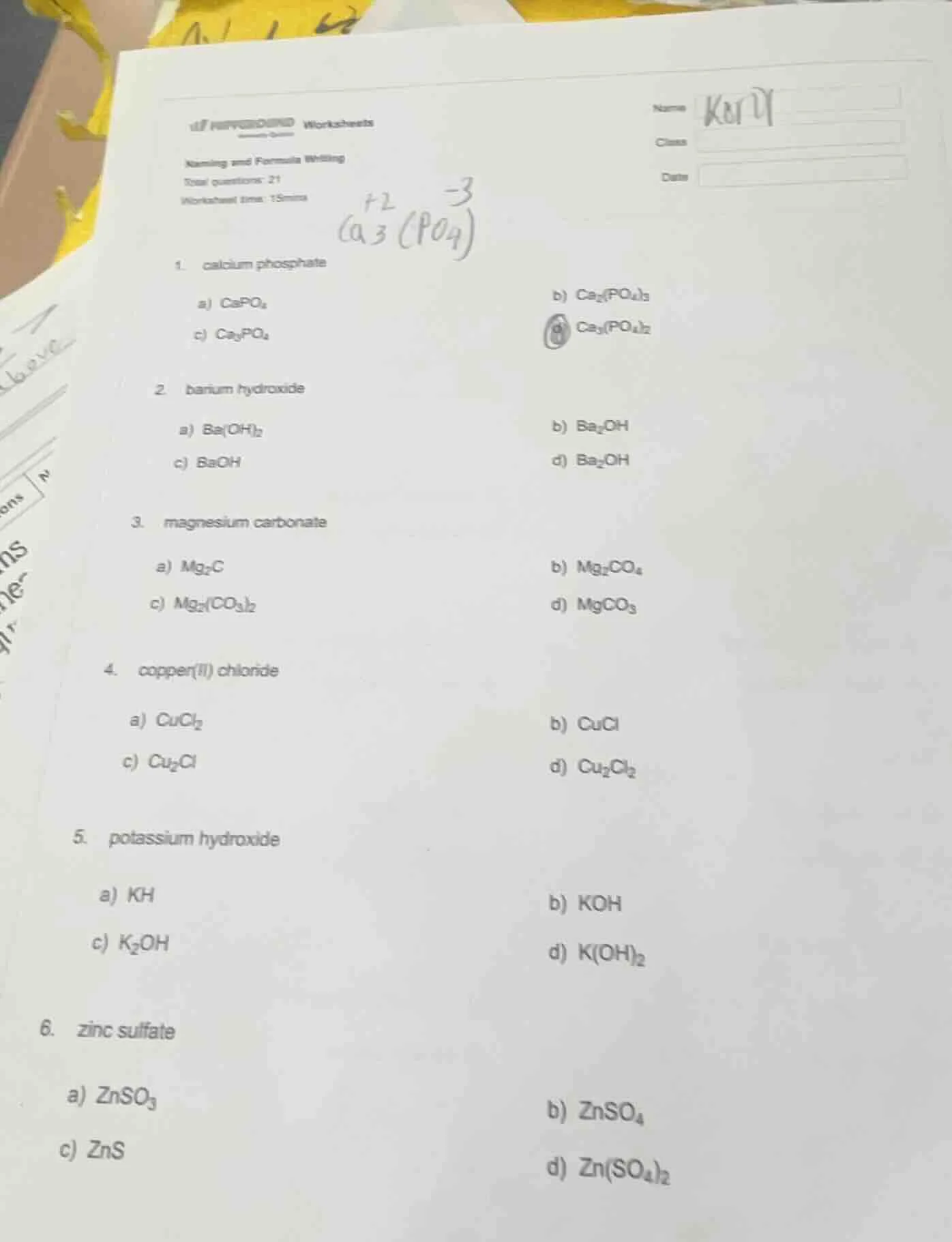 worksheetsnaming and formula writingtotal questions: 21worksheet time: …