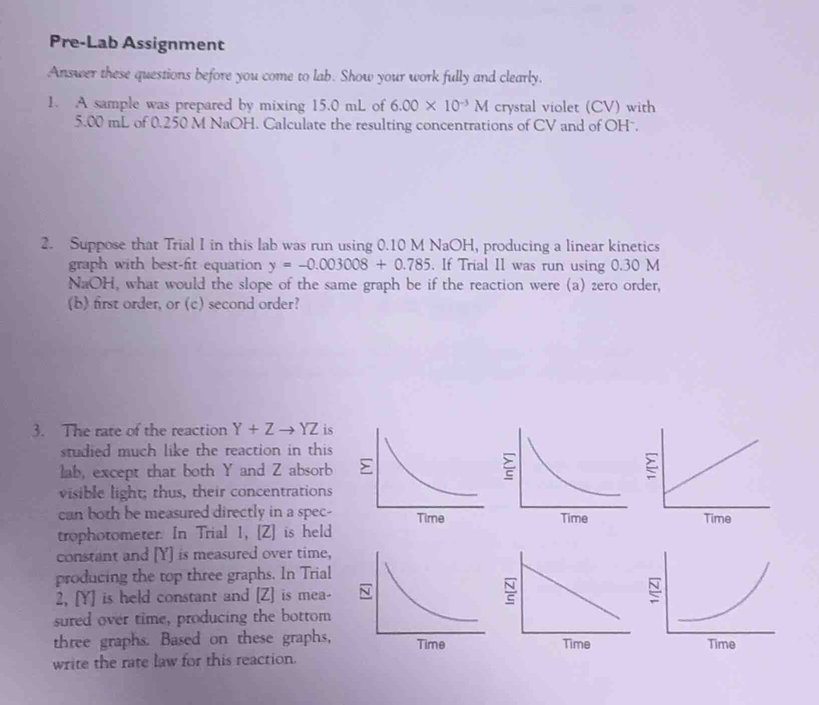 pre-lab assignment answer these questions before you come to lab. show …