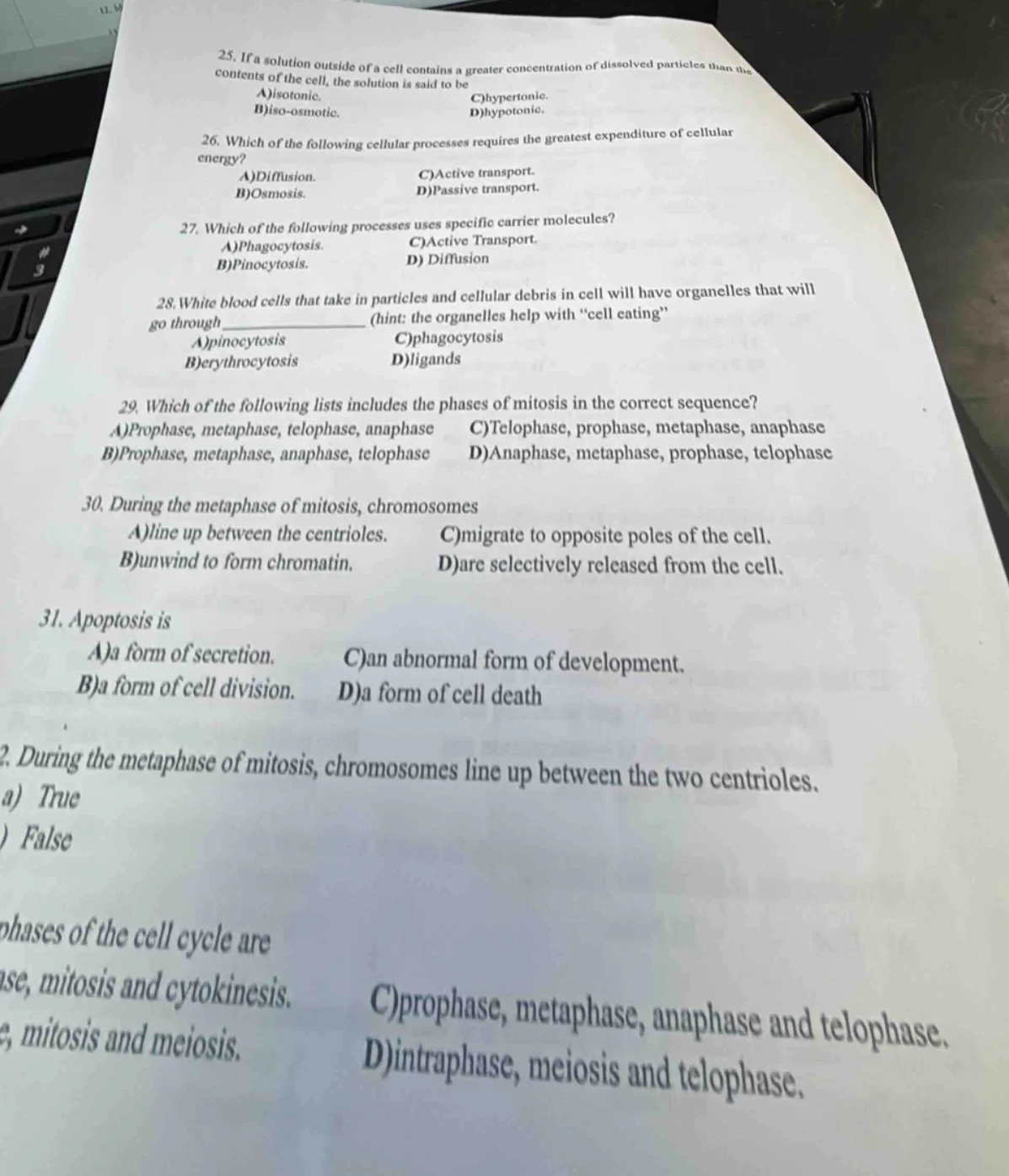 25. if a solution outside of a cell contains a greater concentration of…