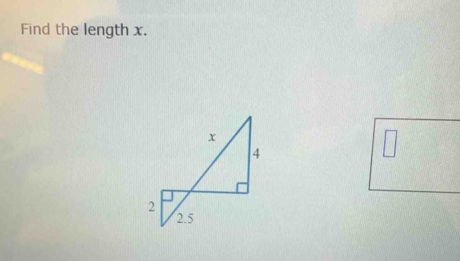 find the length $x$.