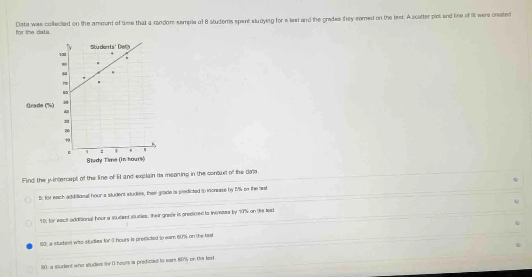 data was collected on the amount of time that a random sample of 8 stud…