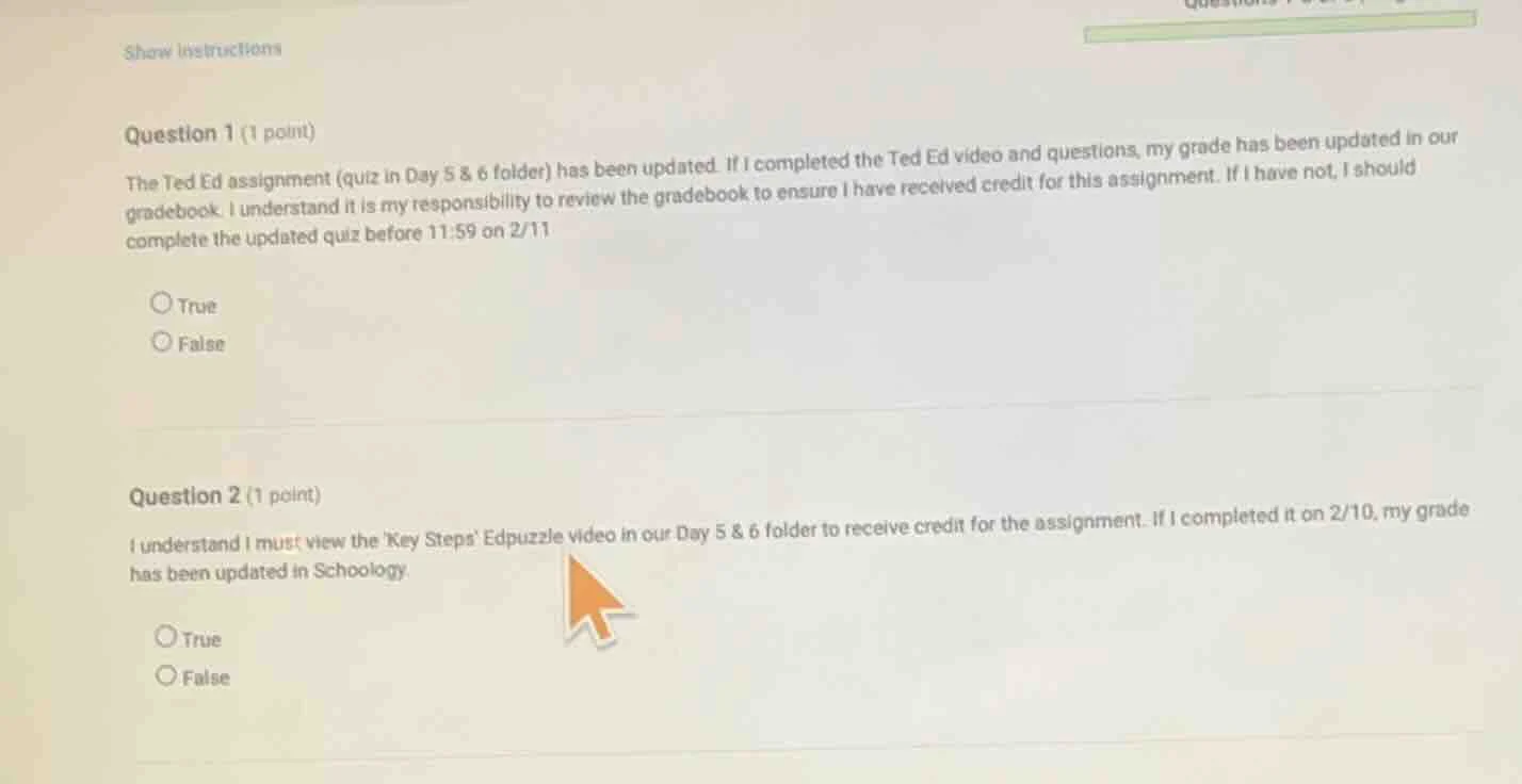 show instructions question 1 (1 point) the ted ed assignment (quiz in d…