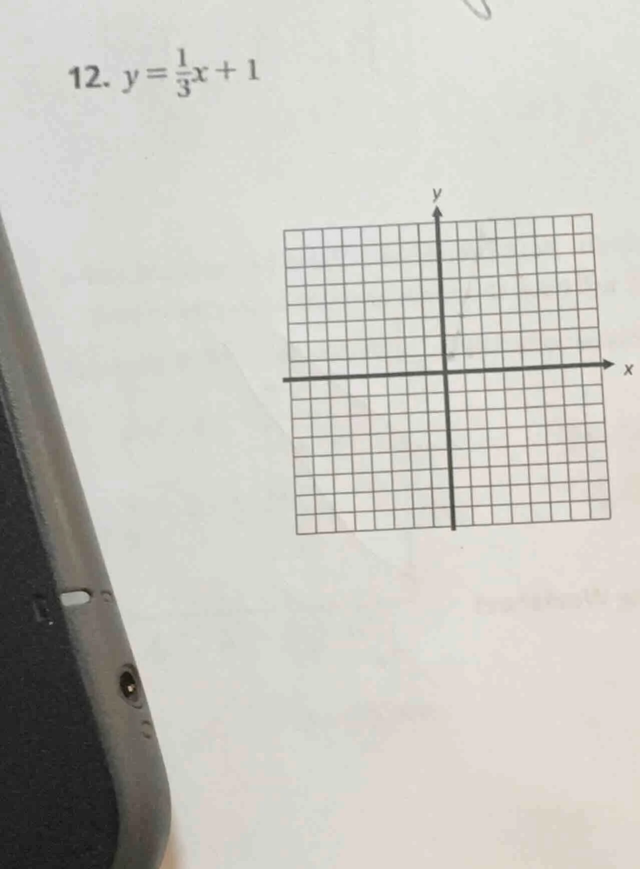 12. $y=\\frac{1}{3}x + 1$