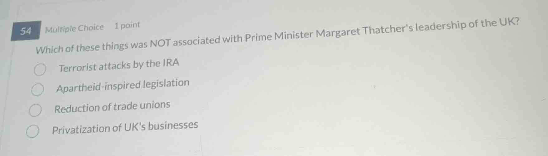 54 multiple choice 1 point which of these things was not associated wit…