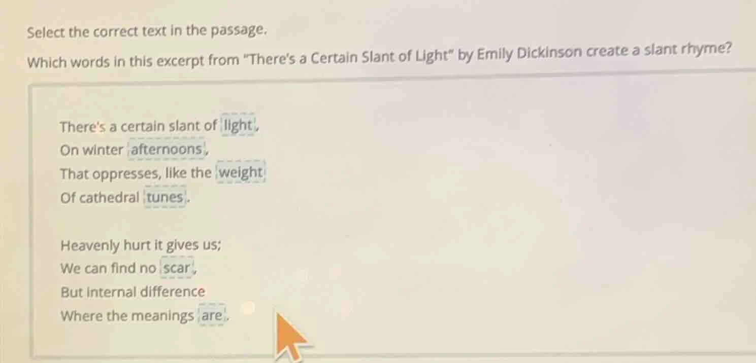 select the correct text in the passage. which words in this excerpt fro…