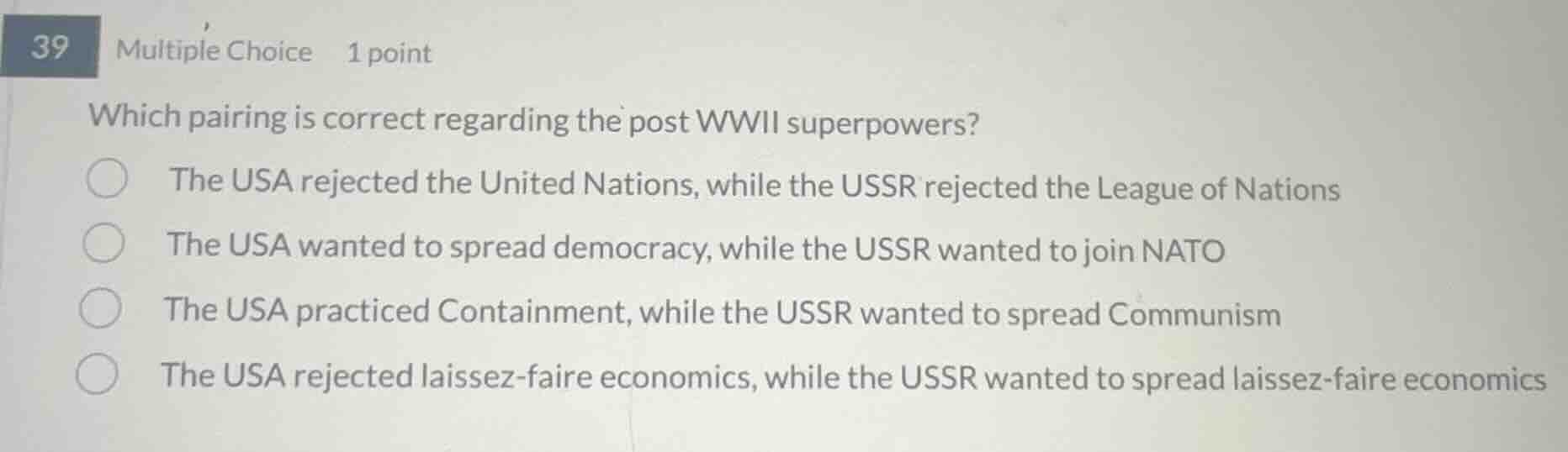 39 multiple choice 1 point which pairing is correct regarding the post …