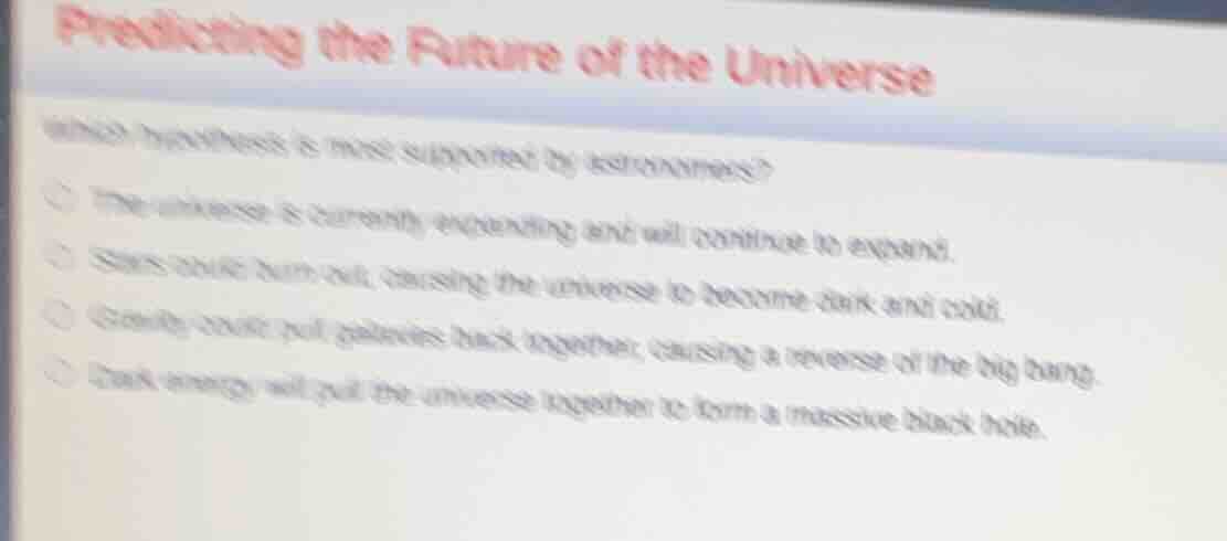 predicting the future of the universe which hypothesis is most supporte…