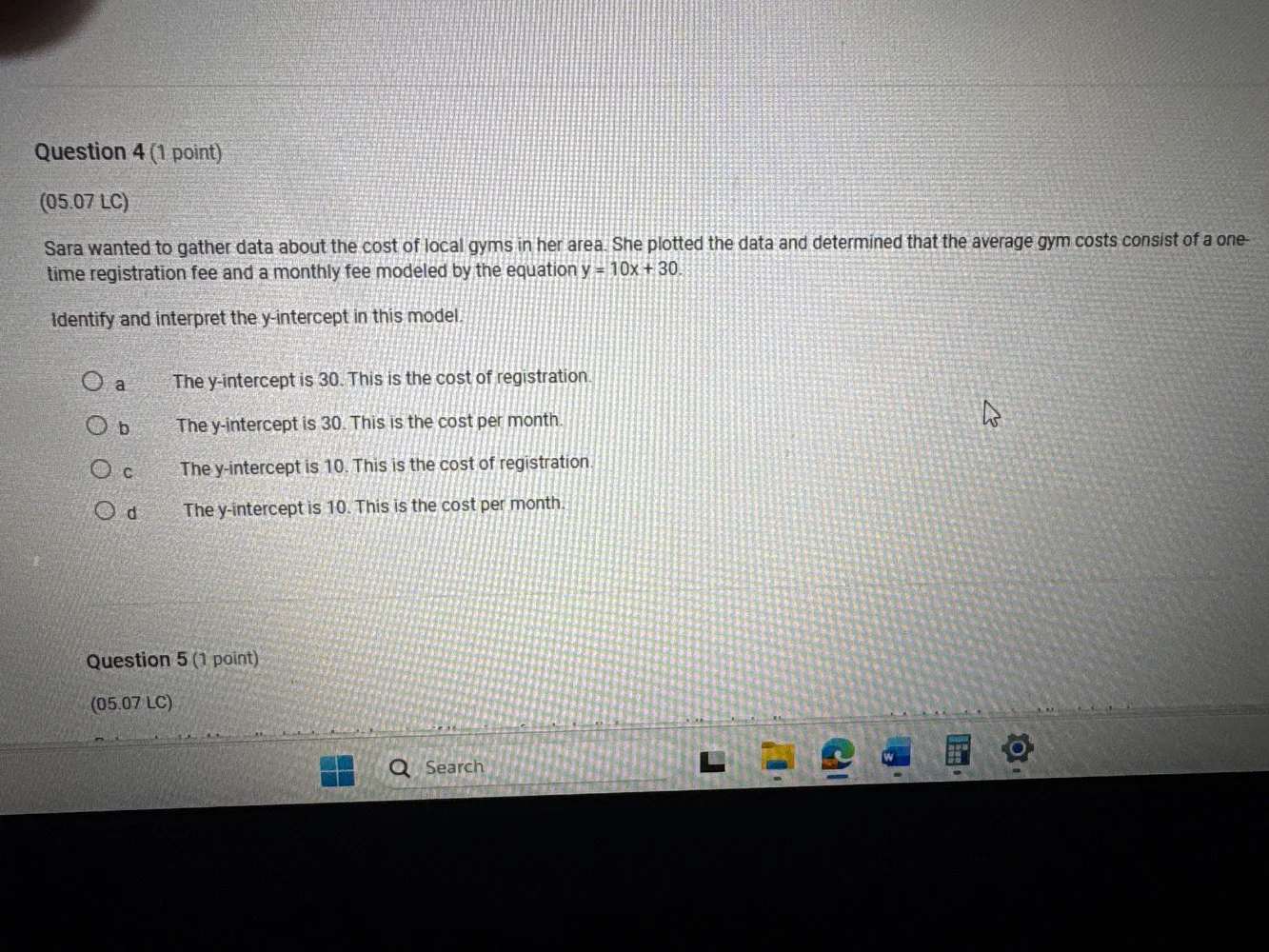 question 4 (1 point) (05.07 lc) sara wanted to gather data about the co…