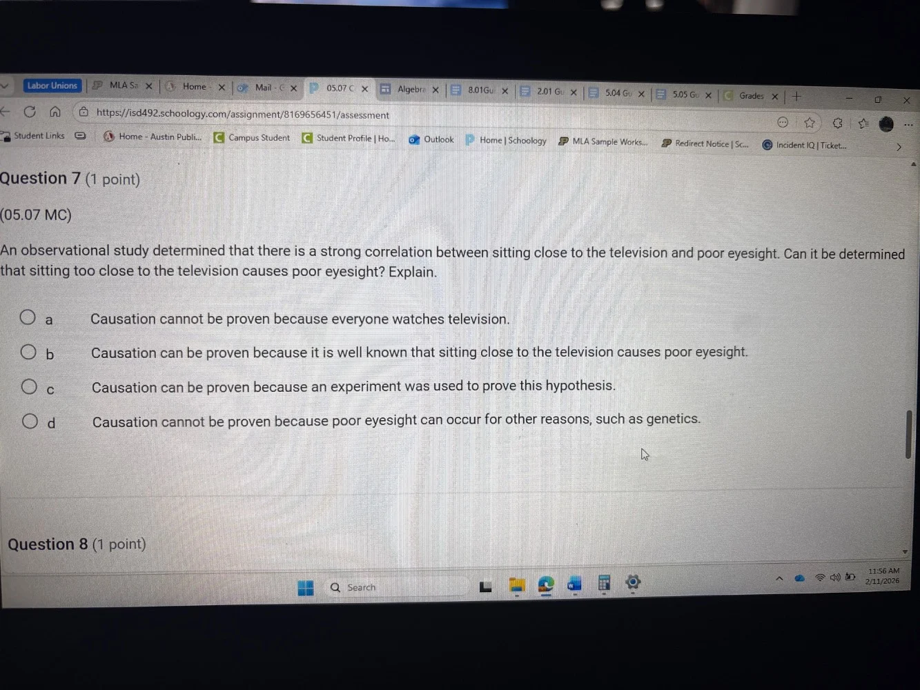 question 7 (1 point)(05.07 mc)an observational study determined that th…
