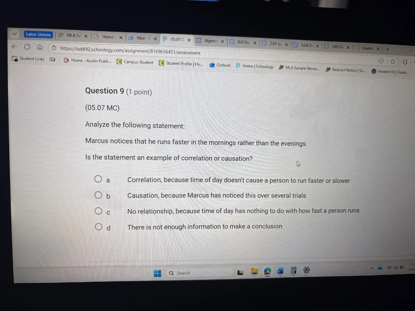 question 9 (1 point) (05.07 mc) analyze the following statement: marcus…