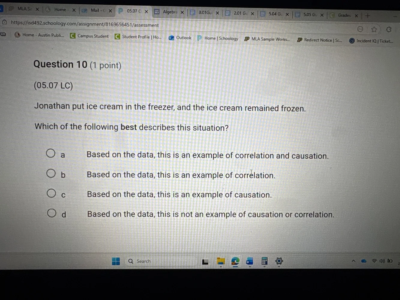 question 10 (1 point)(05.07 lc)jonathan put ice cream in the freezer, a…