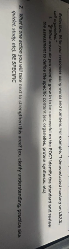 reflection: write your responses using words and numbers. for example, …