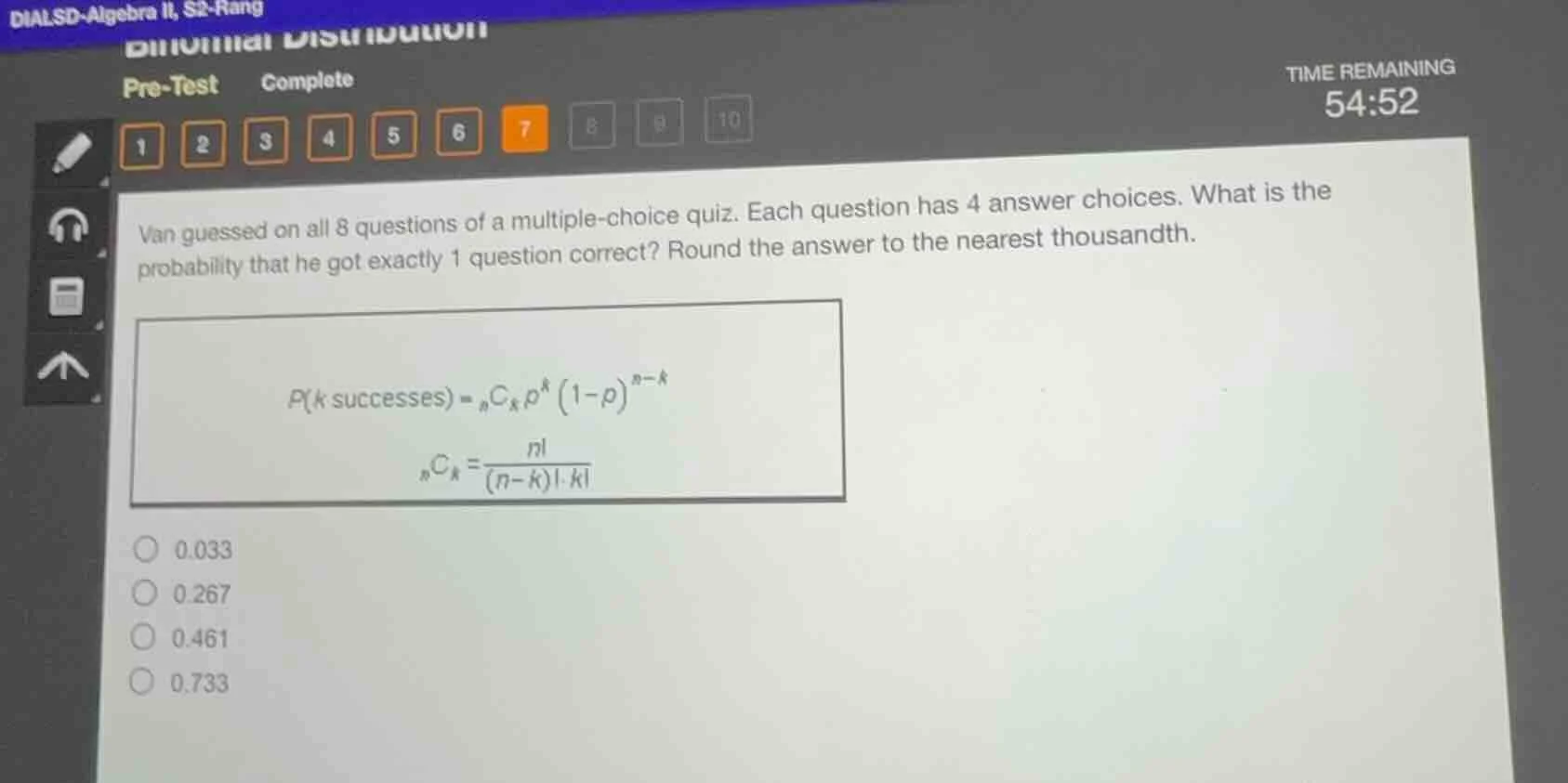 van guessed on all 8 questions of a multiple-choice quiz. each question…