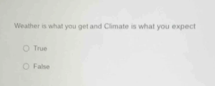weather is what you get and climate is what you expect true false