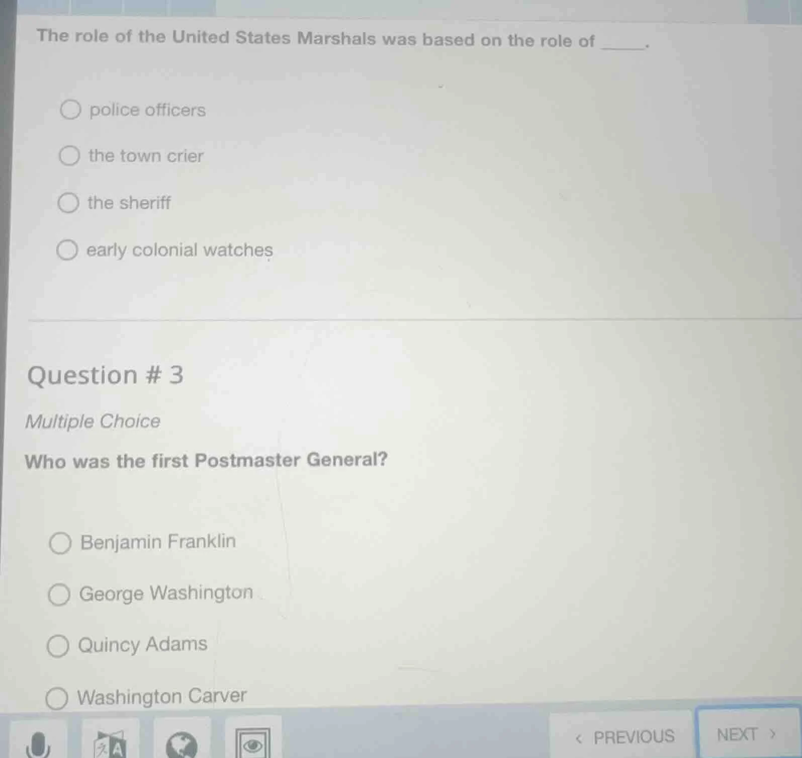 the role of the united states marshals was based on the role of _____.○…