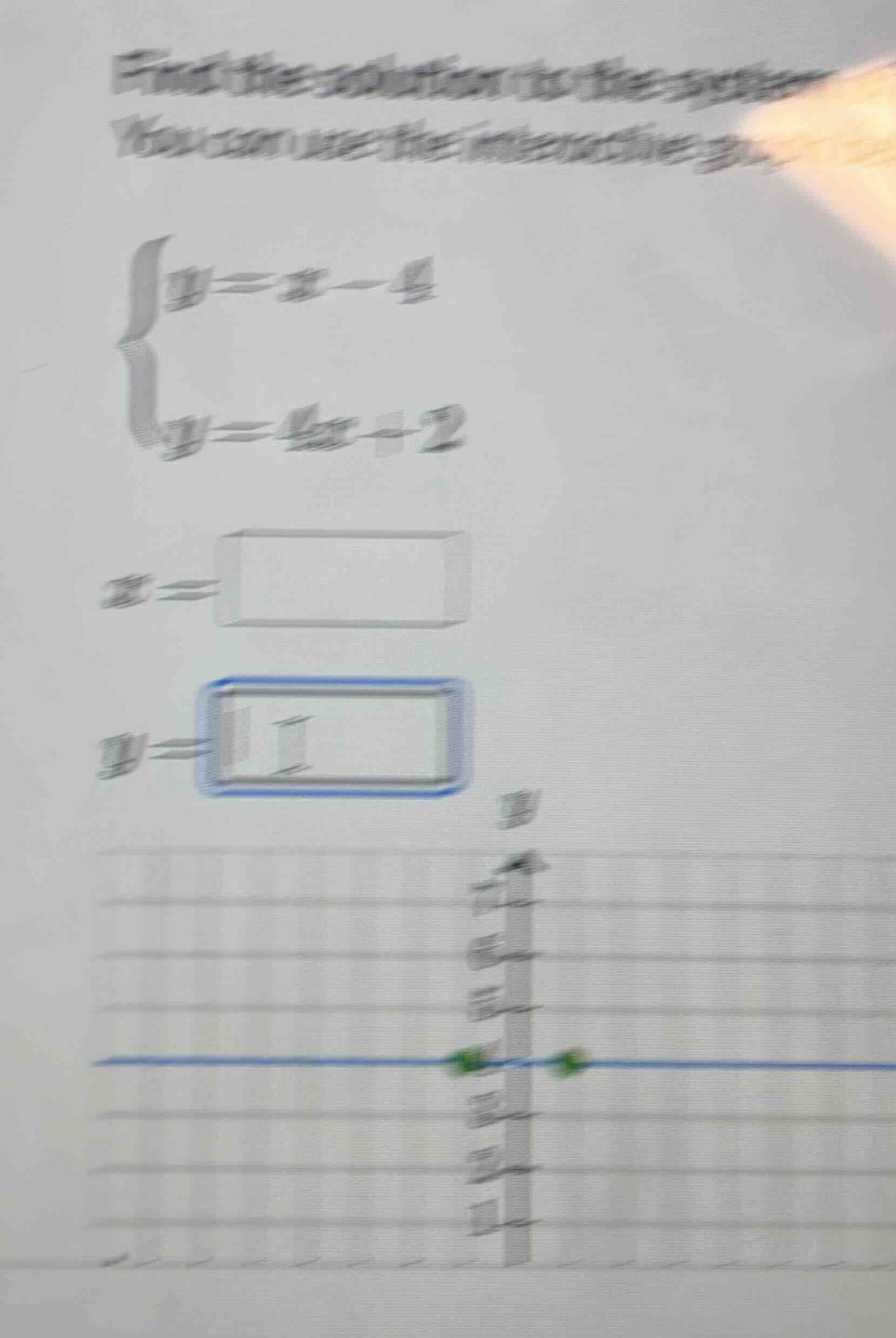 find the solution to the system. you can use the interactive graph.$\be…