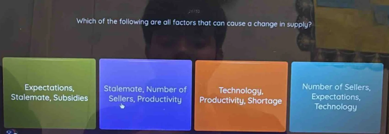 which of the following are all factors that can cause a change in suppl…