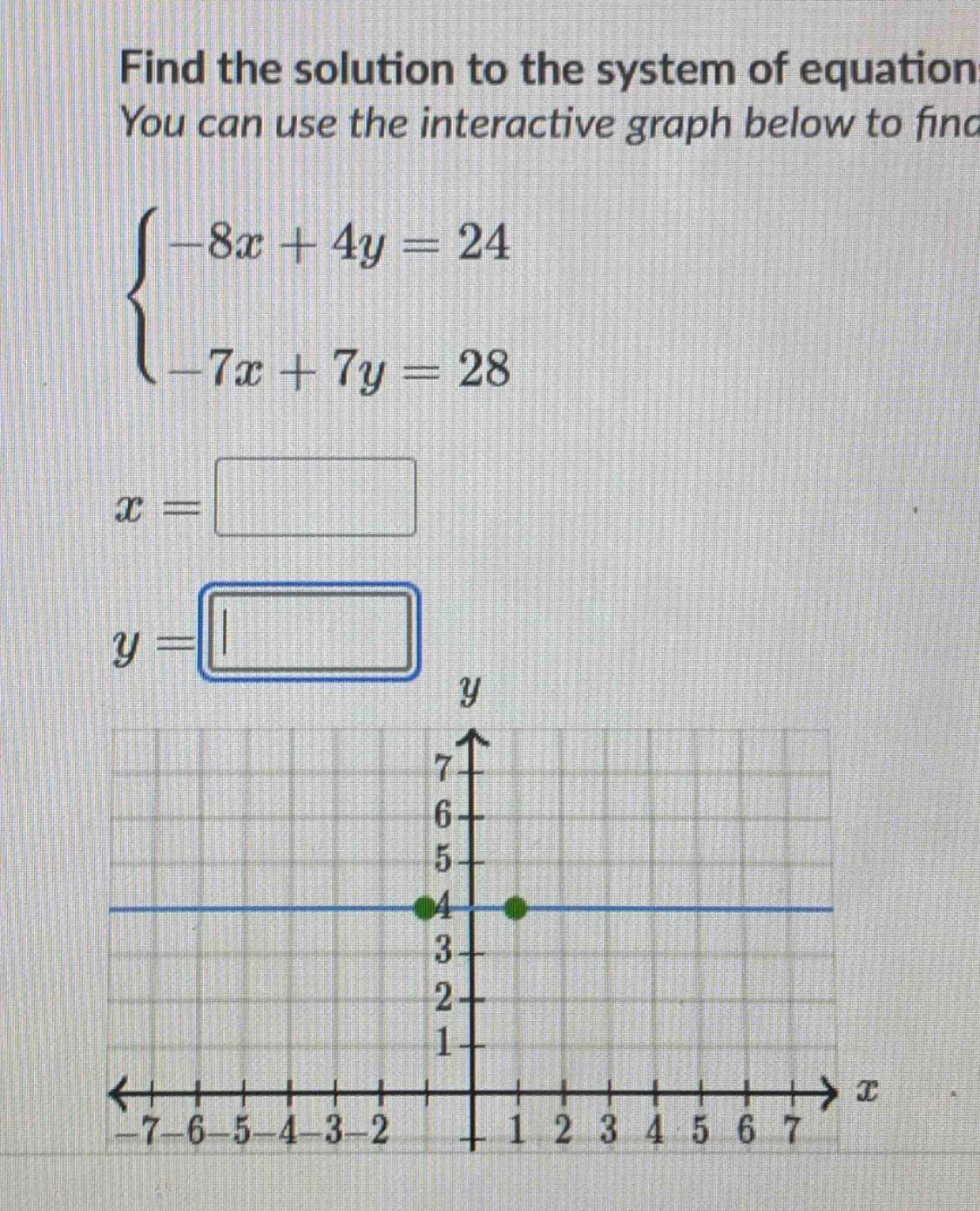 find the solution to the system of equations you can use the interactiv…
