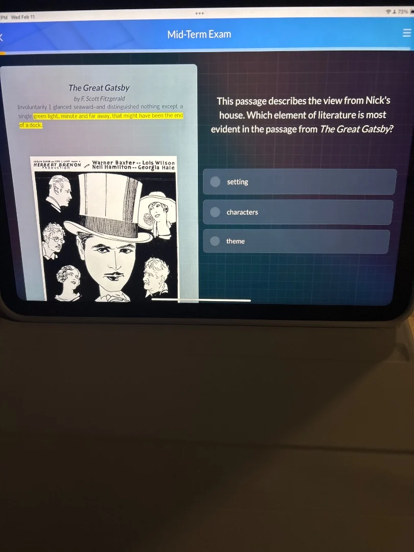 mid-term exam the great gatsby by f. scott fitzgerald involuntarily i g…