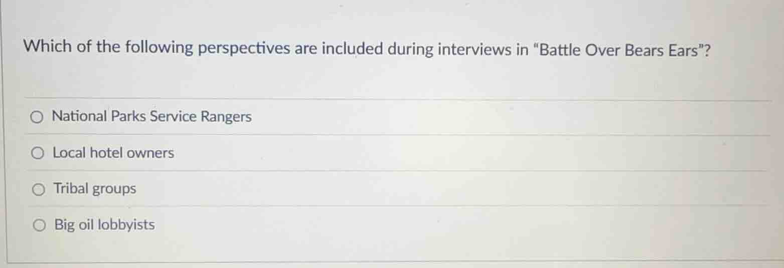 which of the following perspectives are included during interviews in \…