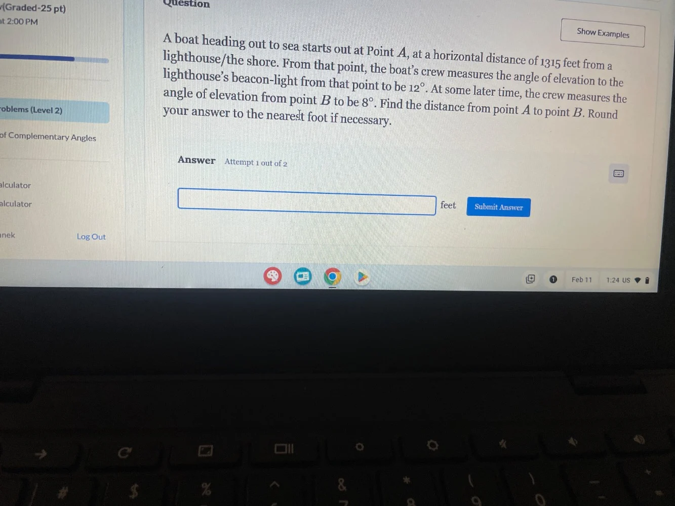 question a boat heading out to sea starts out at point $a$, at a horizo…