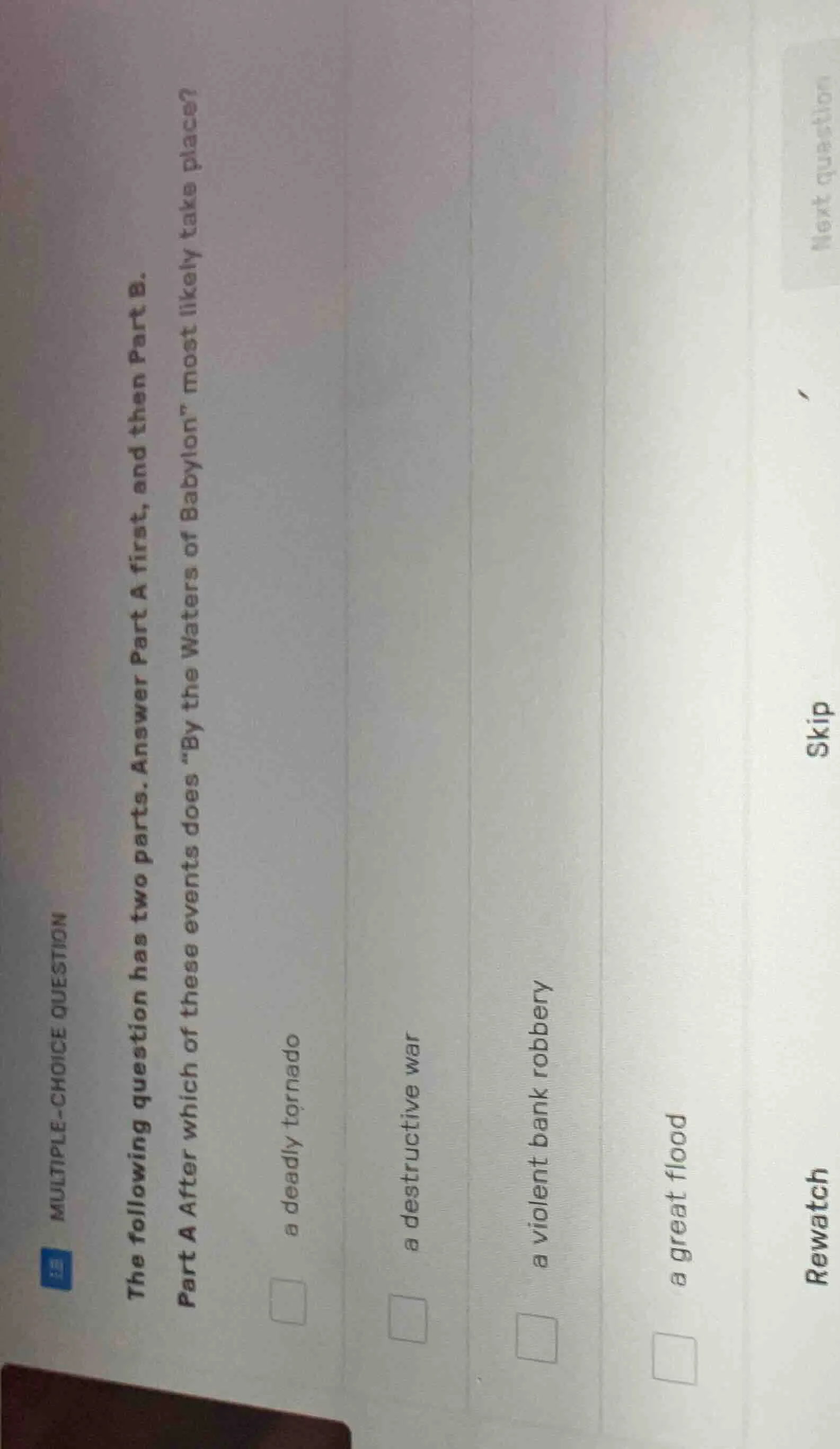 multiple-choice question the following question has two parts. answer p…