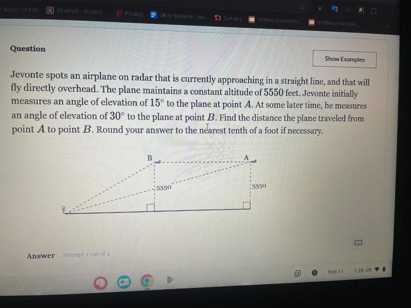 question jevonte spots an airplane on radar that is currently approachi…