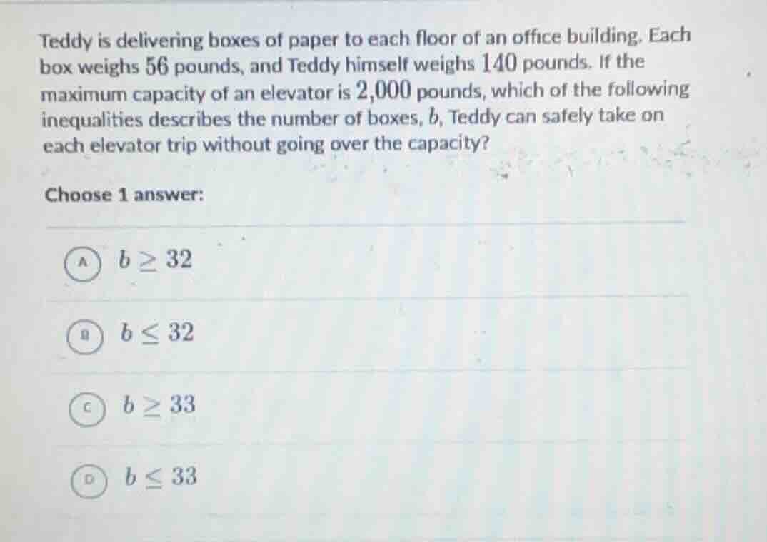teddy is delivering boxes of paper to each floor of an office building.…