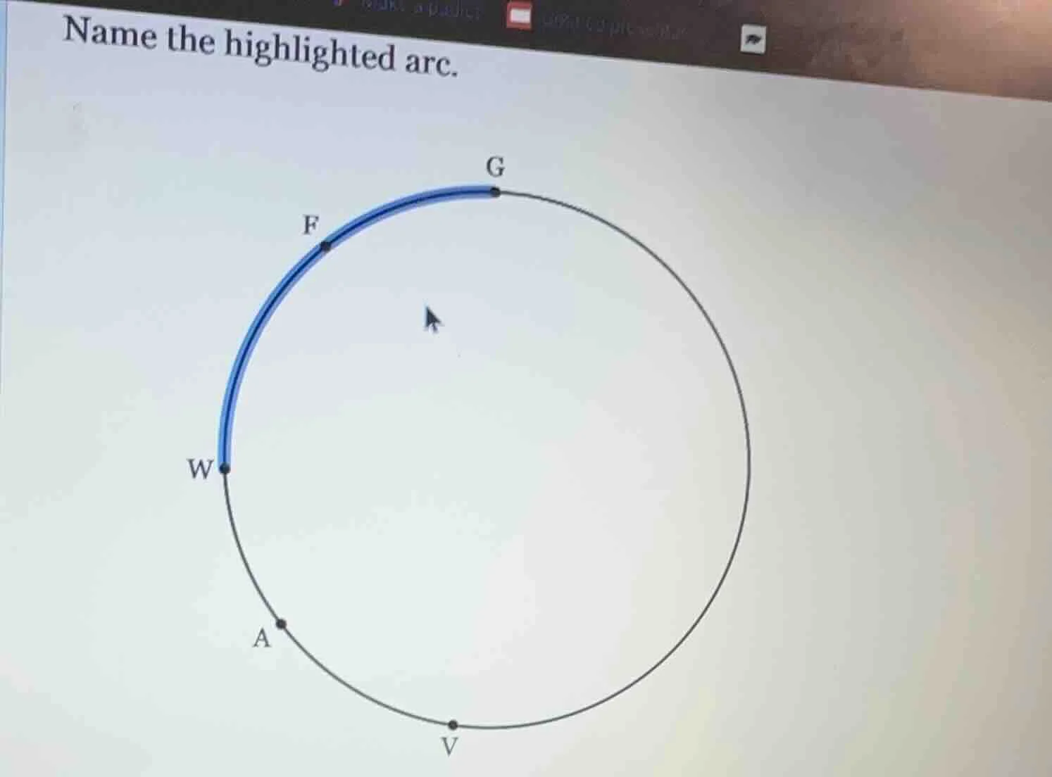 name the highlighted arc.