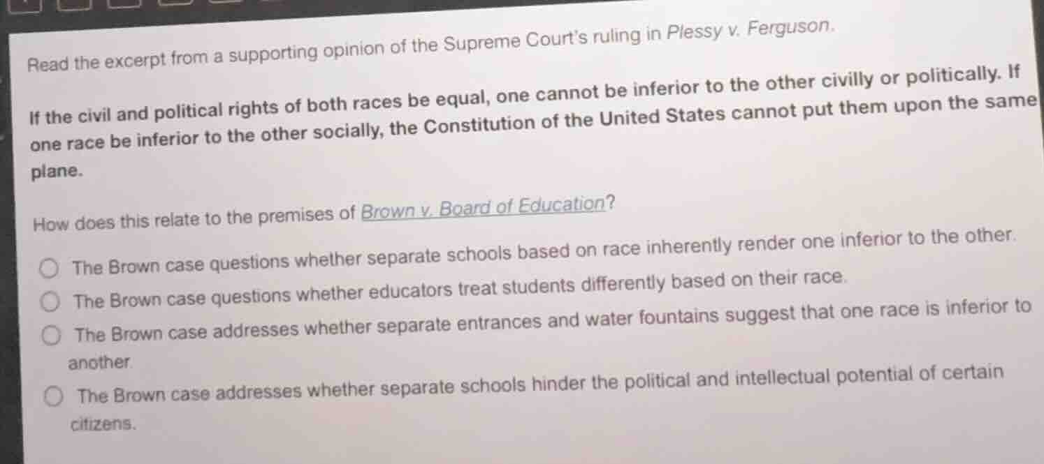 read the excerpt from a supporting opinion of the supreme courts ruling…