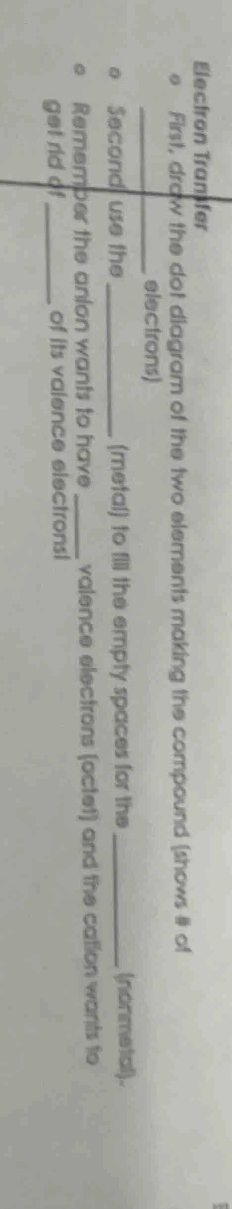 electron transfer first, draw the dot diagram of the two elements makin…