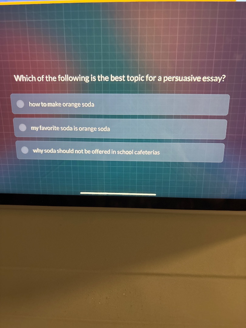 which of the following is the best topic for a persuasive essay? how to…