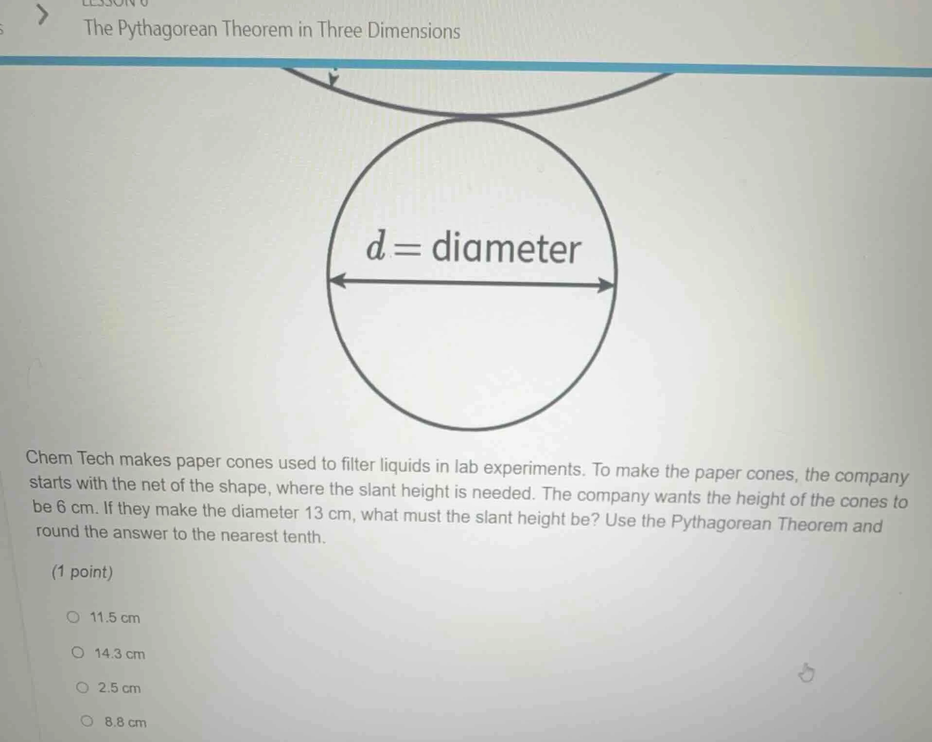 the pythagorean theorem in three dimensions chem tech makes paper cones…