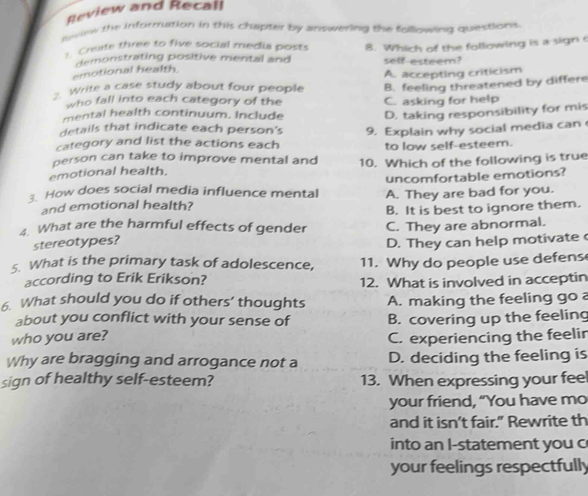 review and recallreview the information in this chapter by answering th…
