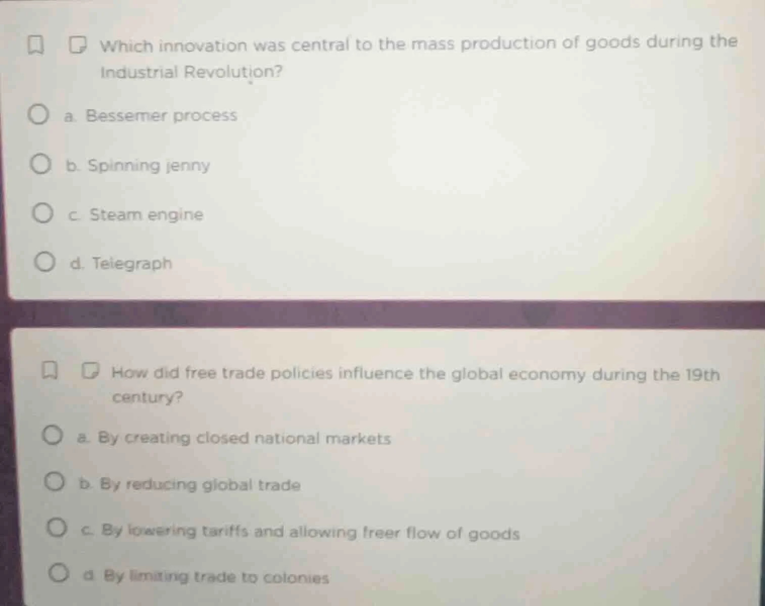 which innovation was central to the mass production of goods during the…
