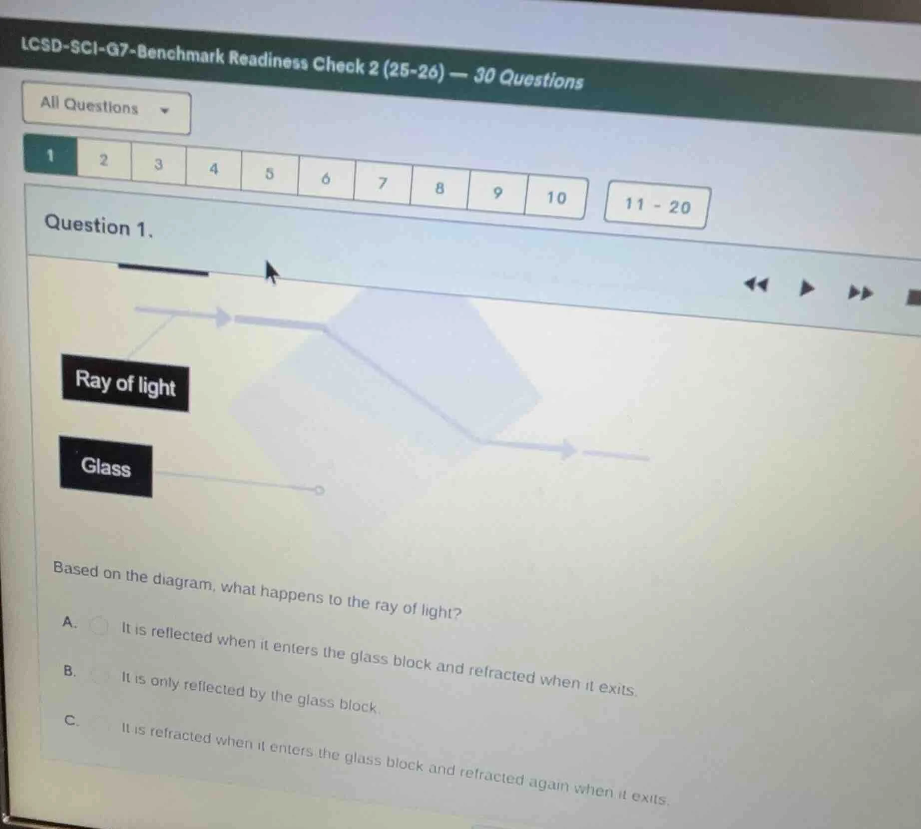 lcsd-sci-g7-benchmark readiness check 2 (25-26) — 30 questions all ques…