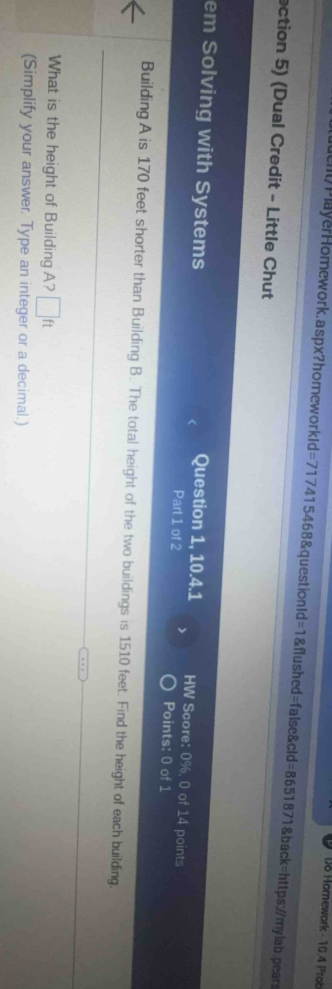 ection 5) (dual credit - little chut em solving with systems question 1…