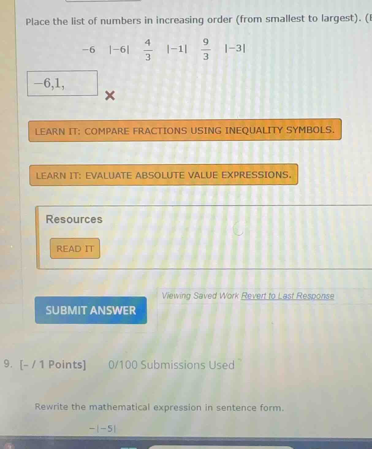 place the list of numbers in increasing order (from smallest to largest…