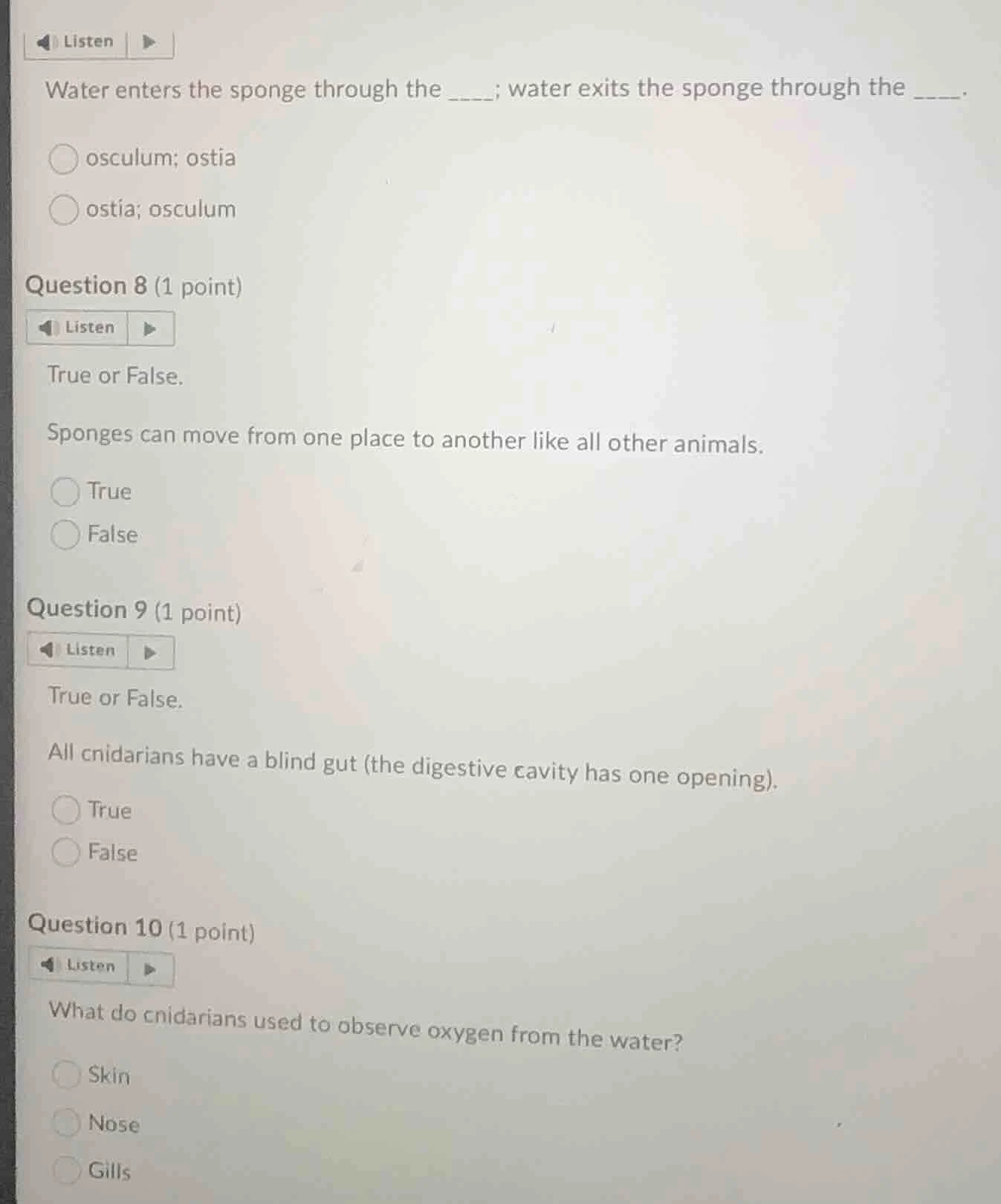 listenwater enters the sponge through the ____; water exits the sponge …