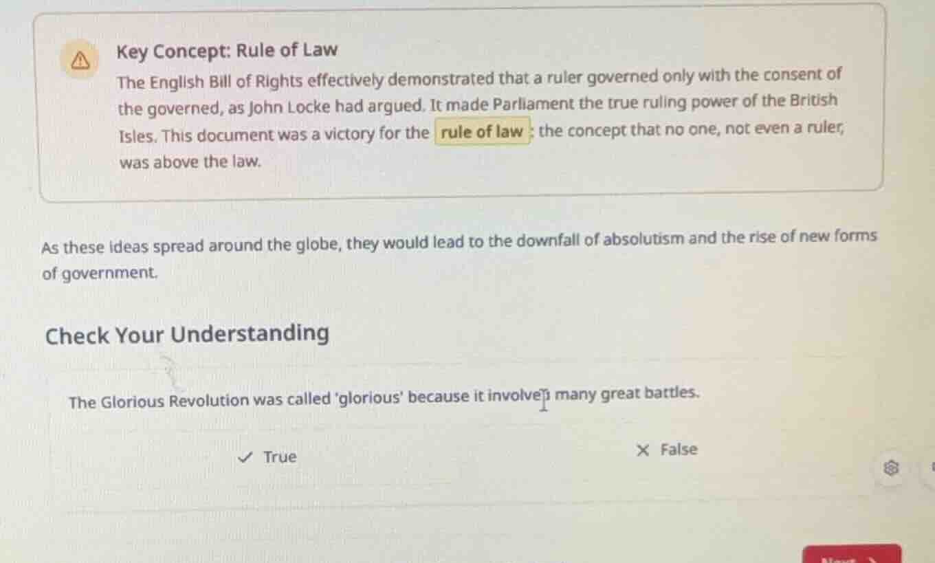 key concept: rule of law the english bill of rights effectively demonst…