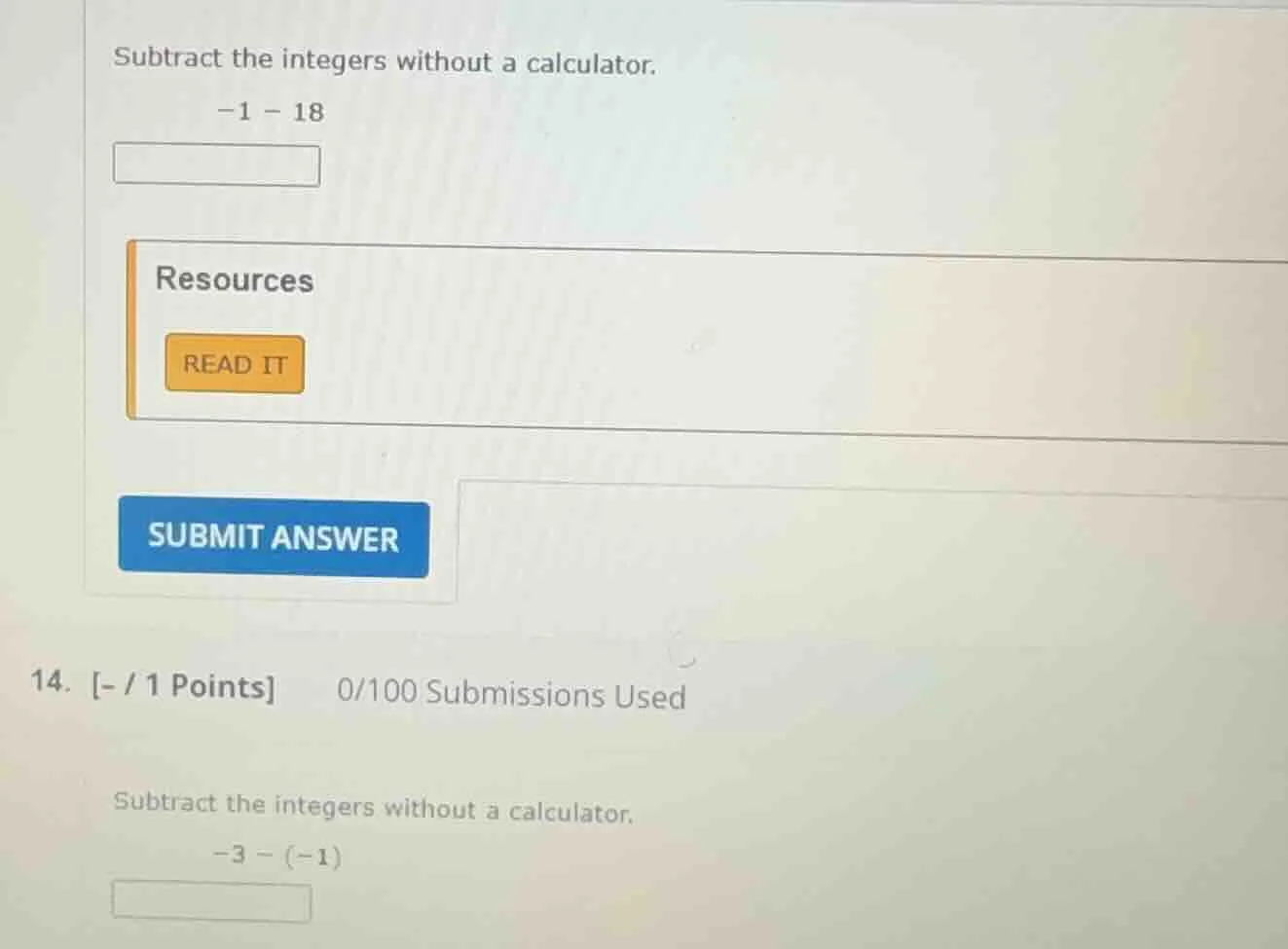 subtract the integers without a calculator. $-1 - 18$ resources read it…