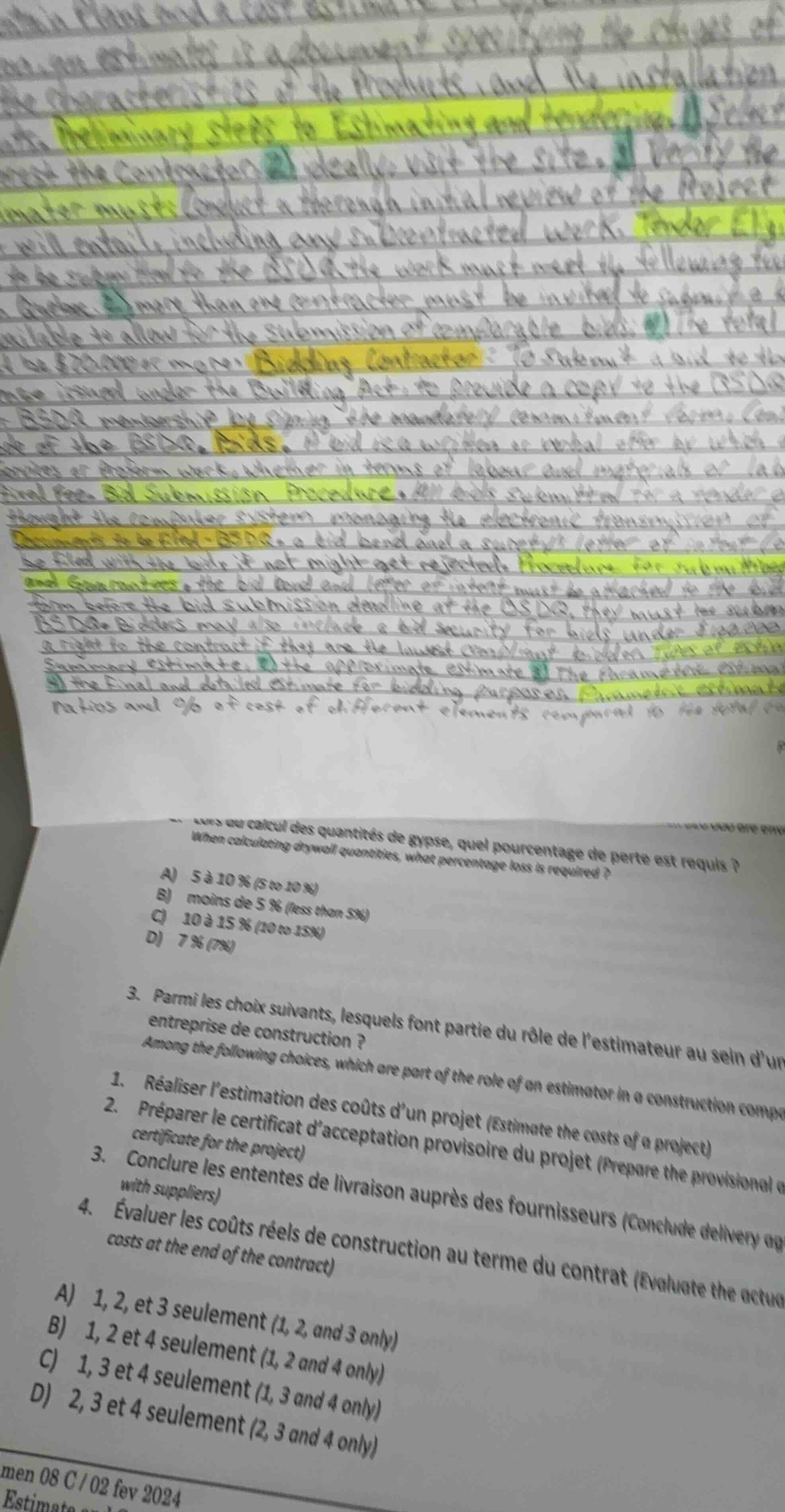 preliminary steps to estimating and tendering. select the contractor. i…