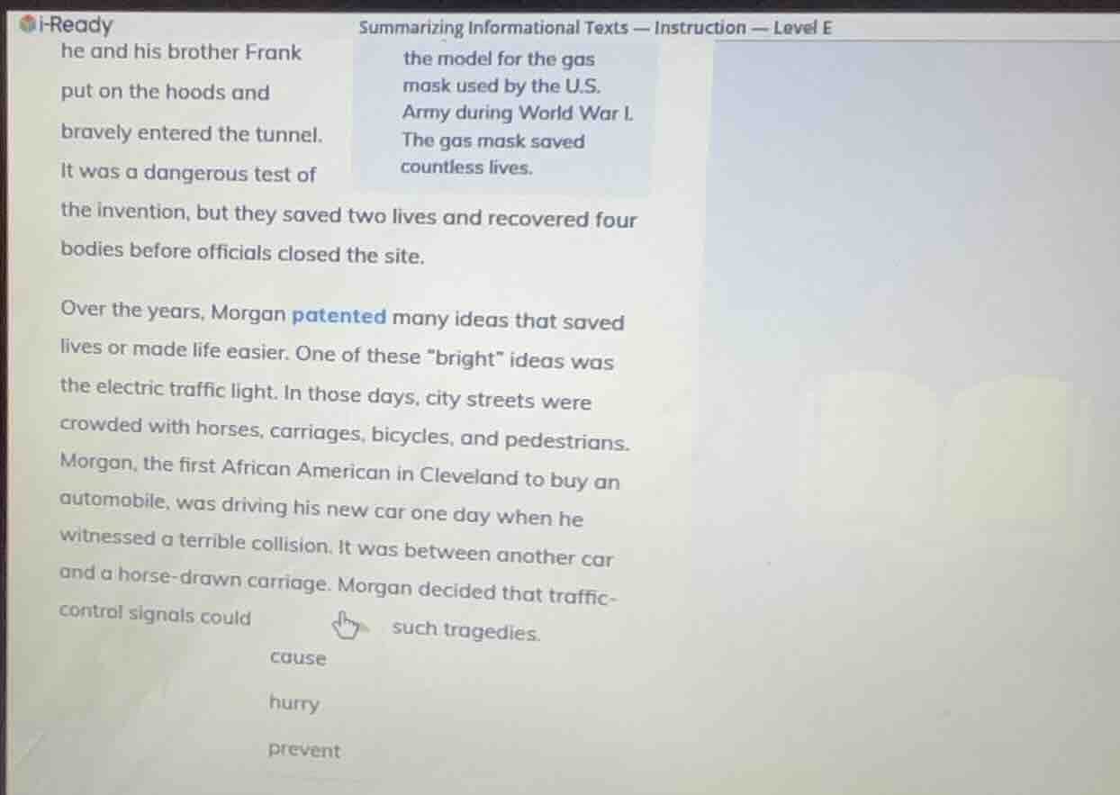 i-readysummarizing informational texts — instruction — level ehe and hi…