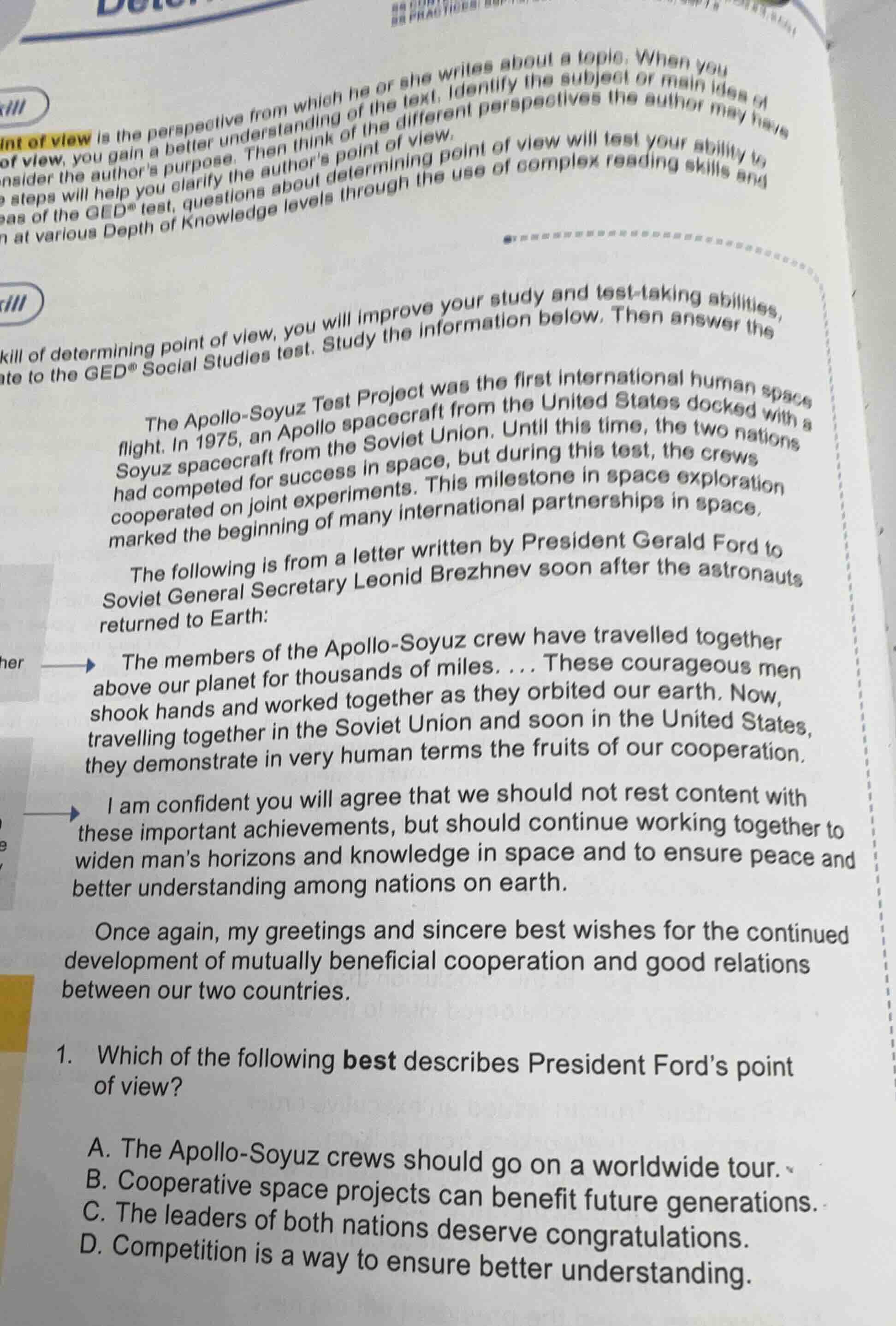 ill int of view is the perspective from which he or she writes about a …