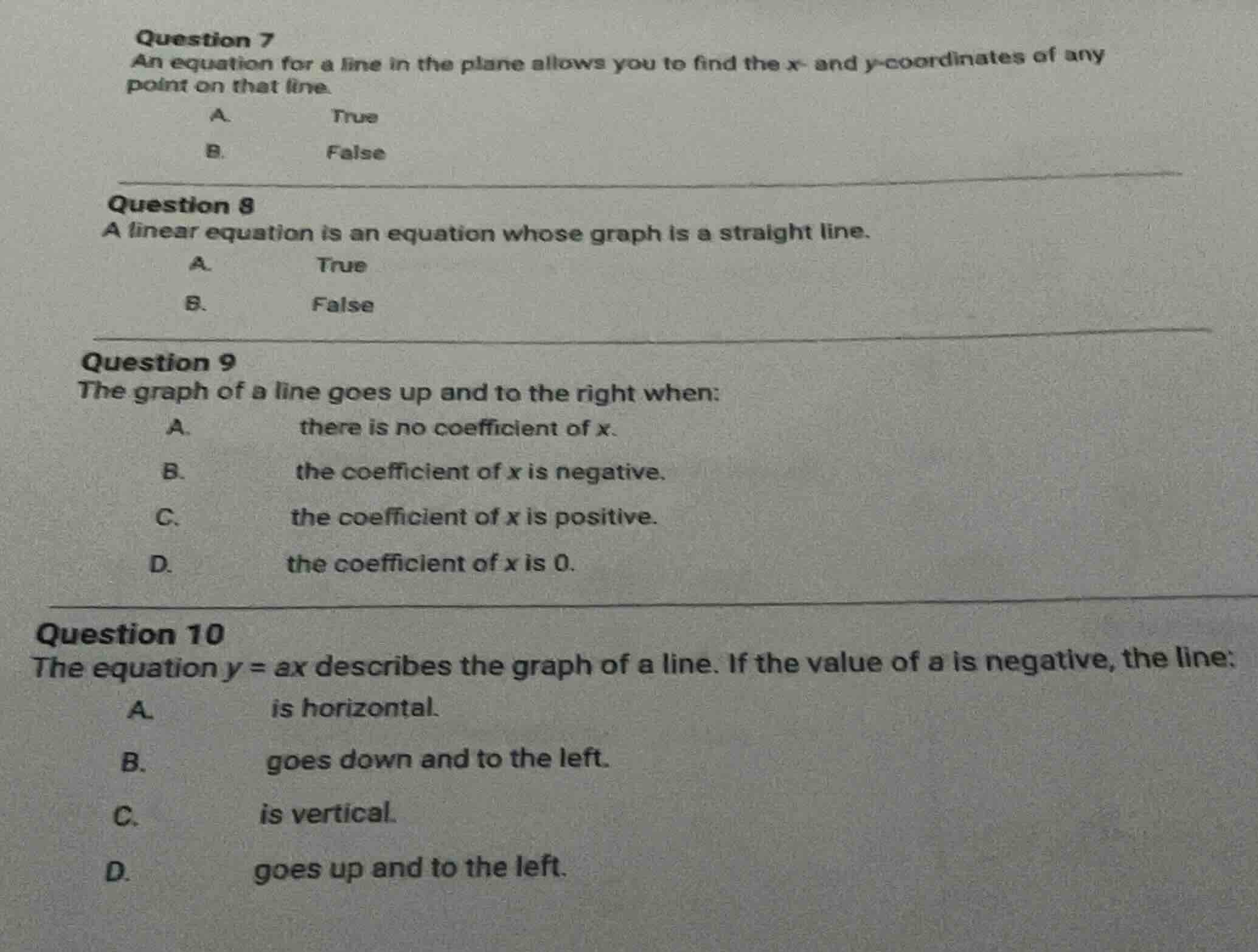 question 7 an equation for a line in the plane allows you to find the x…