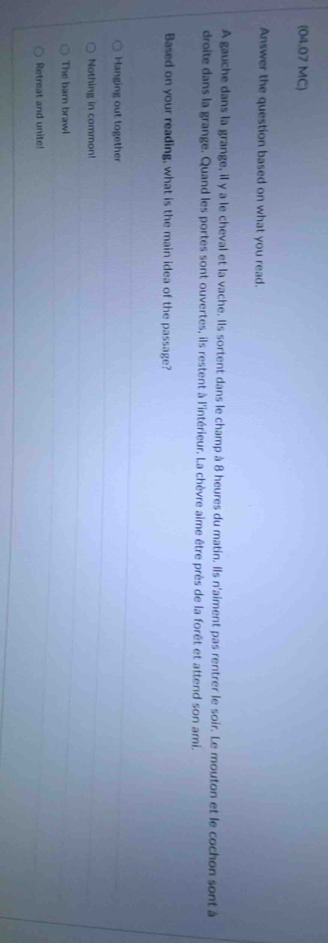 (04.07 mc) answer the question based on what you read. a gauche dans la…