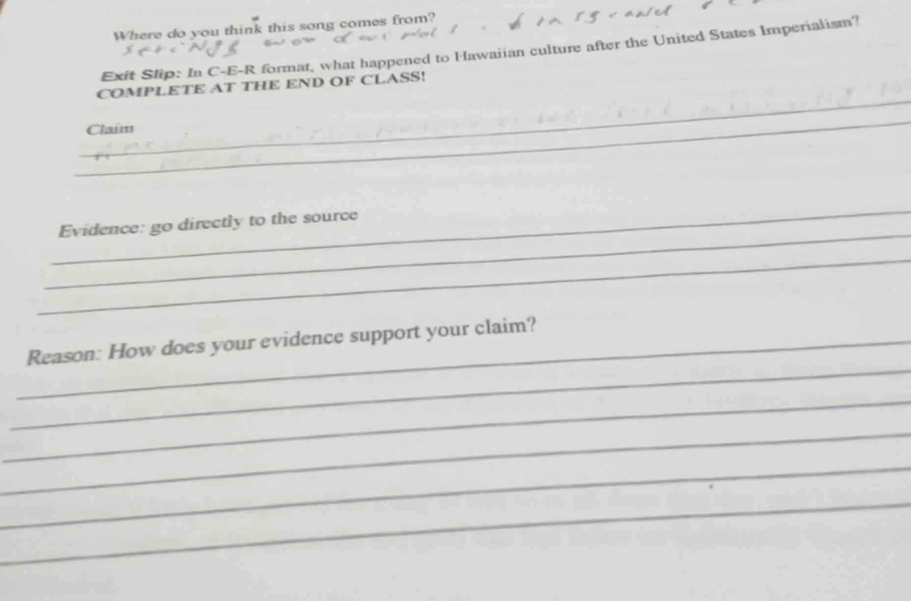 where do you think this song comes from?exit slip: in c-e-r format, wha…